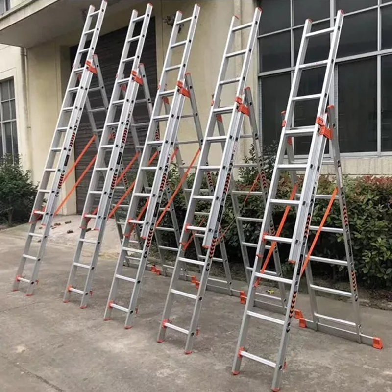 Triple Extension Steps Ladder Aluminum Stairs