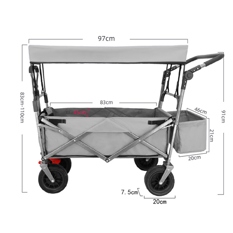 Camping Wagon Cart Folding Portable Beach Cart with Canopy