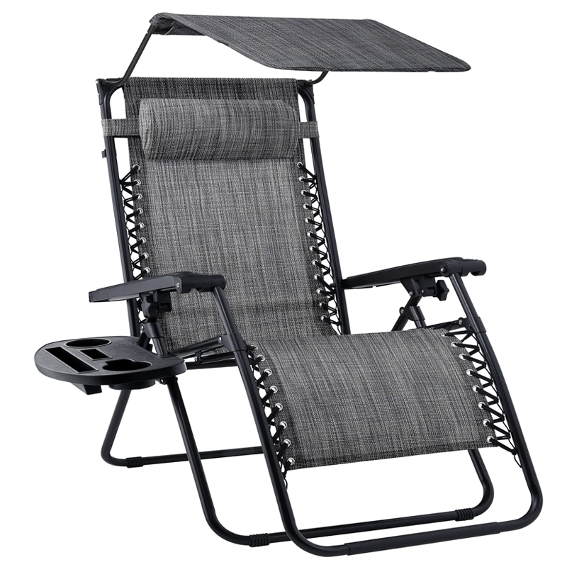 Reclining Chair Beach Beach Chair Lounger Beach Deck Chair with Sunshade