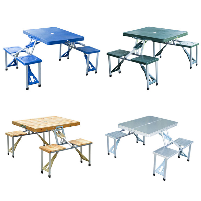 Wholesale Different Colors Can be Customized Outdoor Aluminum Folding Tables Chair Portable Tables