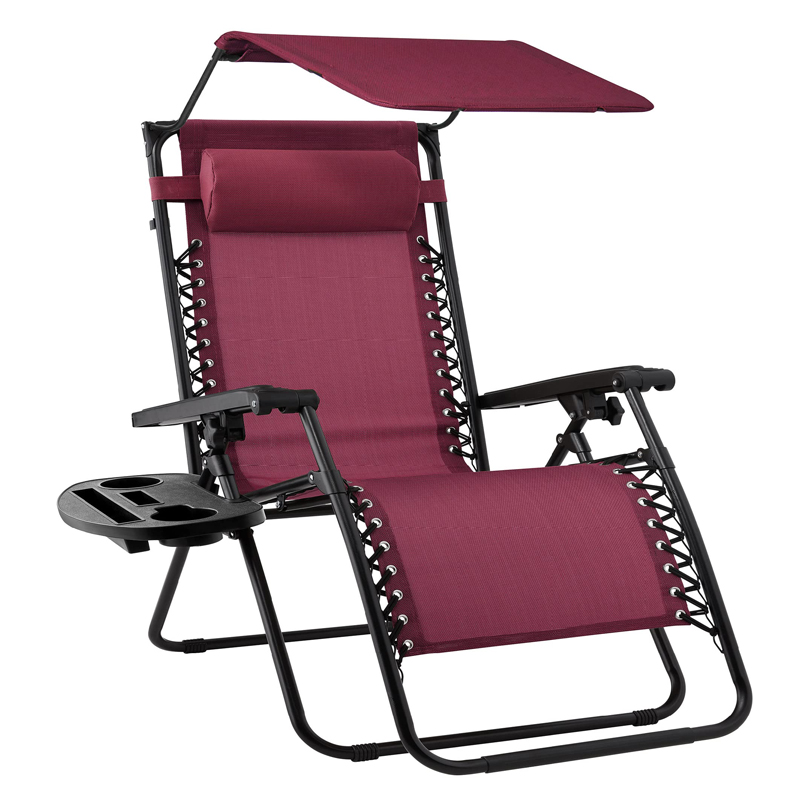 Aluminum Beach Chairs And Umbrellas Zero Gravity Lounge with Sun Shade