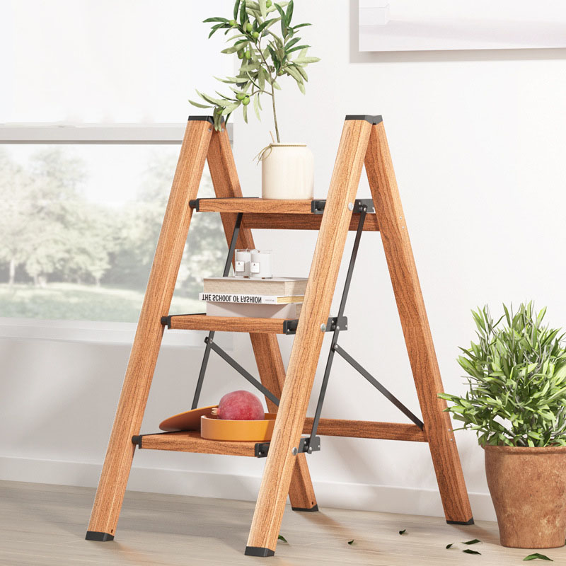 Wood Grain Flower Frame Household Ladder