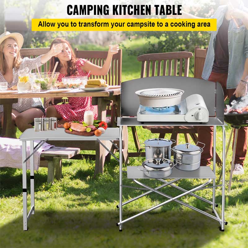 Outdoor Picnic Table Cabinets And Storage with Fold Out Mobile Kitchen Table Folding Table with Cuttng Board Top 