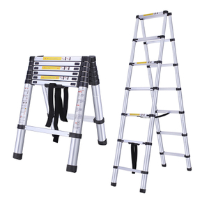 Adjustable Aluminum Double Sided Telescopic Step Ladder