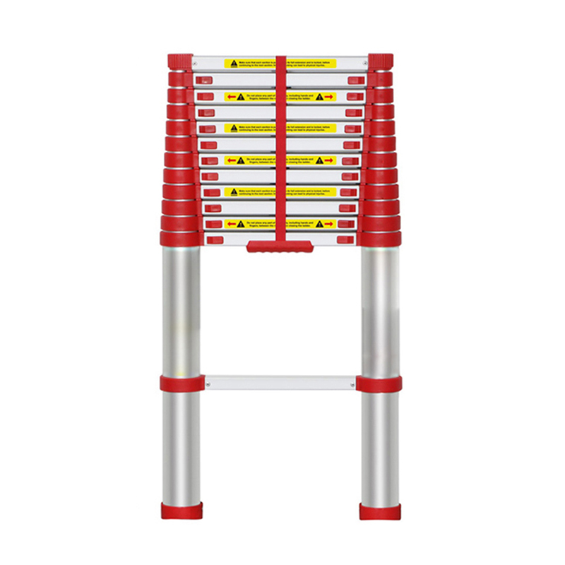 Red Single-Side Telescopic Aluminum Ladder