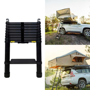 Black Roof Tent Ladder Aluminum Telescopic Ladder with Hook Extension Ladder