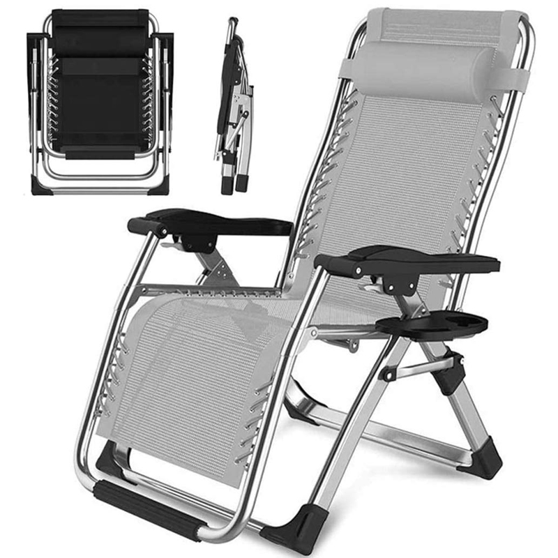 Lightweight Lounger Chair Beach Outdoor Zero Gravity Folding Reclining Lounge Chair