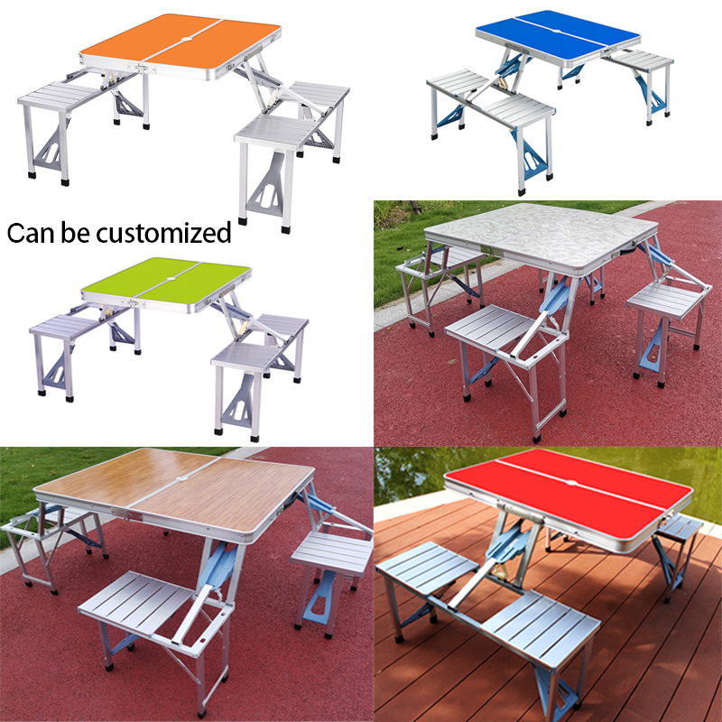 Wholesale Different Colors Can be Customized Outdoor Aluminum Folding Tables Chair Portable Tables