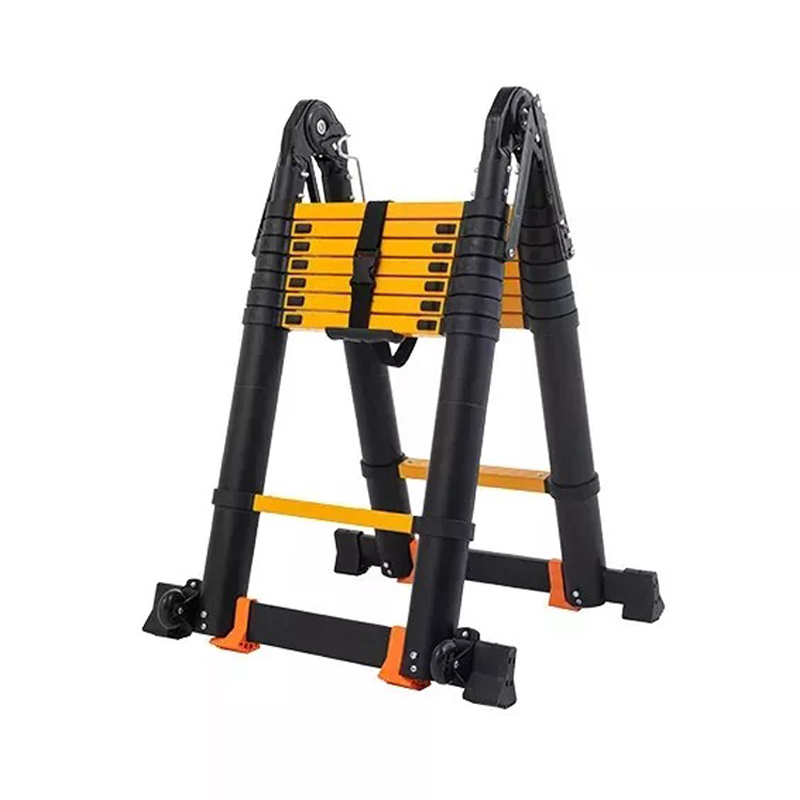 Yellow And Black Double Side Aluminum Telescopic Ladder