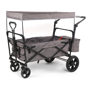 Camping Trolley Wagon Cart Folding Portable Beach Cart With Canopy
