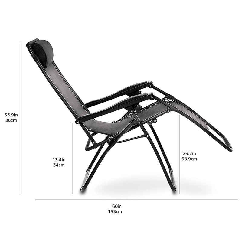 Outdoor Lounge Office Folding Zero Gravity Reclin Foldable Beach Chair Yard