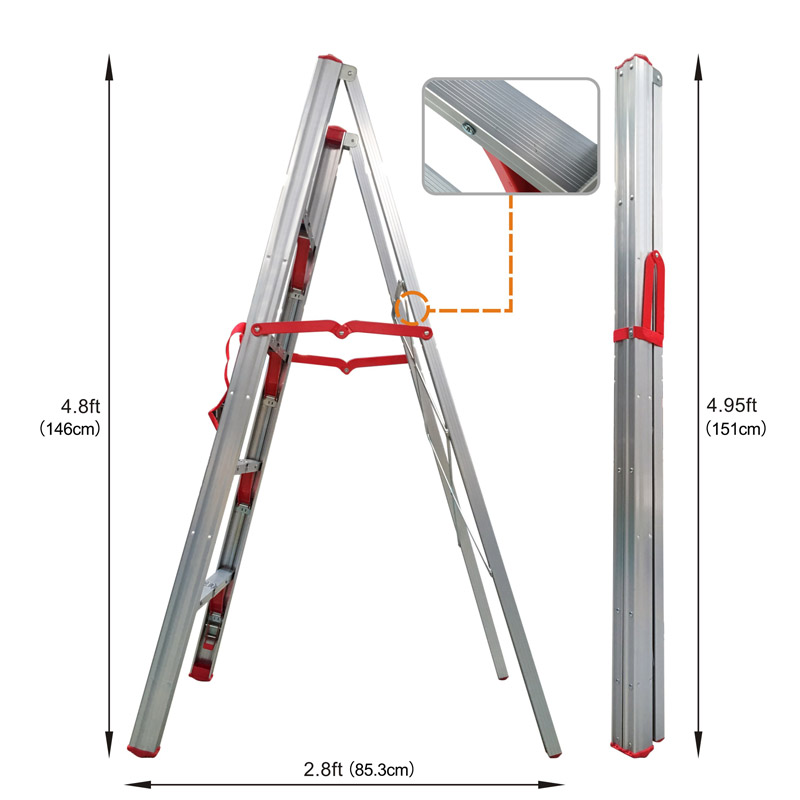 Aluminium Double Sided Small Stick Ladder Lightweight 