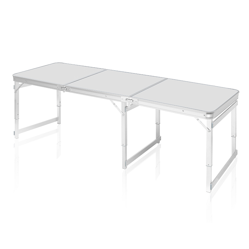 Portable Aluminum Outdoor Folding Tables Square Tube Adjustable Camping Tables 3 Fold