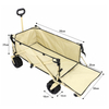 Camping Wagon Cart Folding Portable Beach Cart with Big Wheels Water Proof Cream Yellow