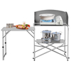 Outdoor Picnic Table Cabinets And Storage with Fold Out Mobile Kitchen Table Folding Table with Cuttng Board Top 