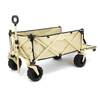 Camping Wagon Cart Folding Portable Beach Cart with Big Wheels Water Proof Cream Yellow