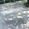Portable Aluminum Outdoor Folding Tables Square Tube Adjustable Camping Tables 3 Fold