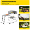 Outdoor Picnic Table Cabinets And Storage with Fold Out Mobile Kitchen Table Folding Table with Cuttng Board Top 