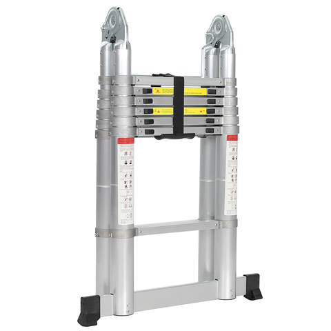 All Aluminum Silver Double Side Telescopic Antifreeze Aluminum Ladder