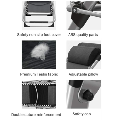 Lightweight Lounger Chair Beach Outdoor Zero Gravity Folding Reclining Lounge Chair