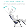 Lounge Chair for Office Outdoor Modern Recliner Chair Lounge Zero Gravity with Sunshade