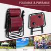 Camping Folding Table with Mesh Drink Holders