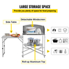 Outdoor Picnic Table Cabinets And Storage with Fold Out Mobile Kitchen Table Folding Table with Cuttng Board Top 